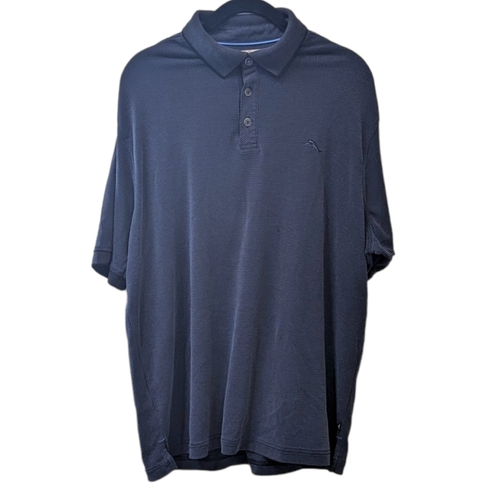 TOMMY Bahama 3 Button Square Knit Polo Shirt in Gray (L)